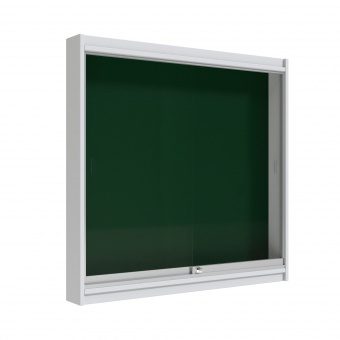 Info-Wandvitrine, 100 cm hoch, 100x12 cm (B/T), Rückwand: Emaille grün, Info-Wandvitrine, 100 cm hoch, 100x12 cm (B/T), Rückwand: Emaille grün,